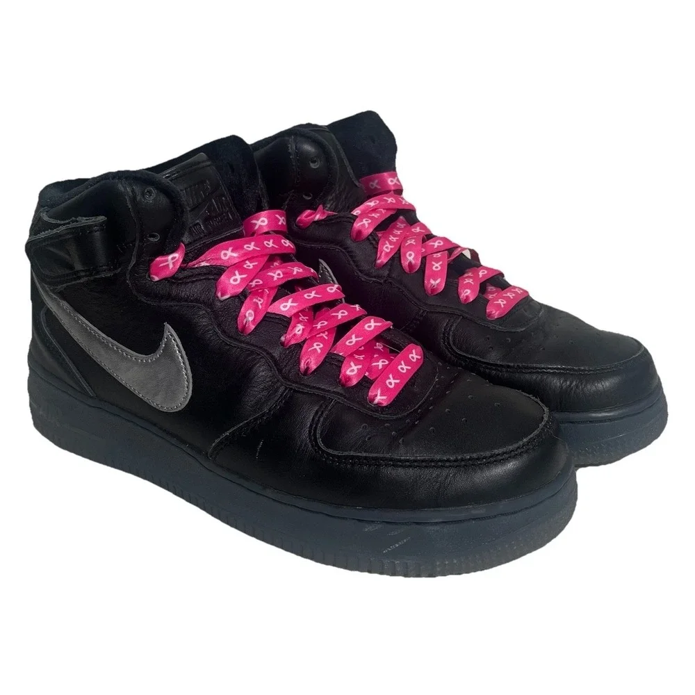 Nike Breast Cancer Awareness Black Metallic Silver Men's Sz 7 Shoes DX3061-001